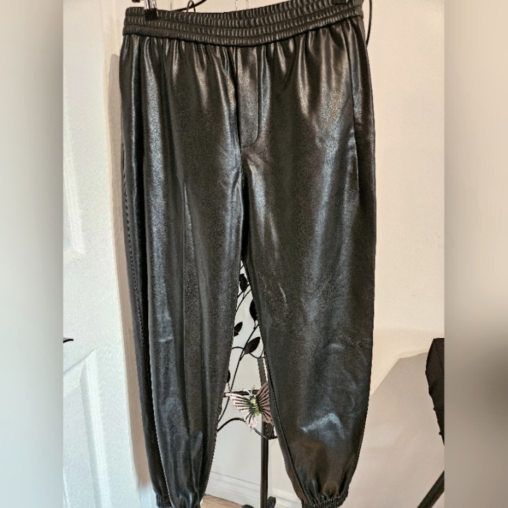 Faux leather jogger‎ pants